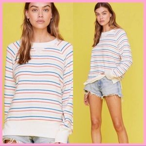 LNA | Floyd Brushed Rainbow Stripe Raglan Sweater